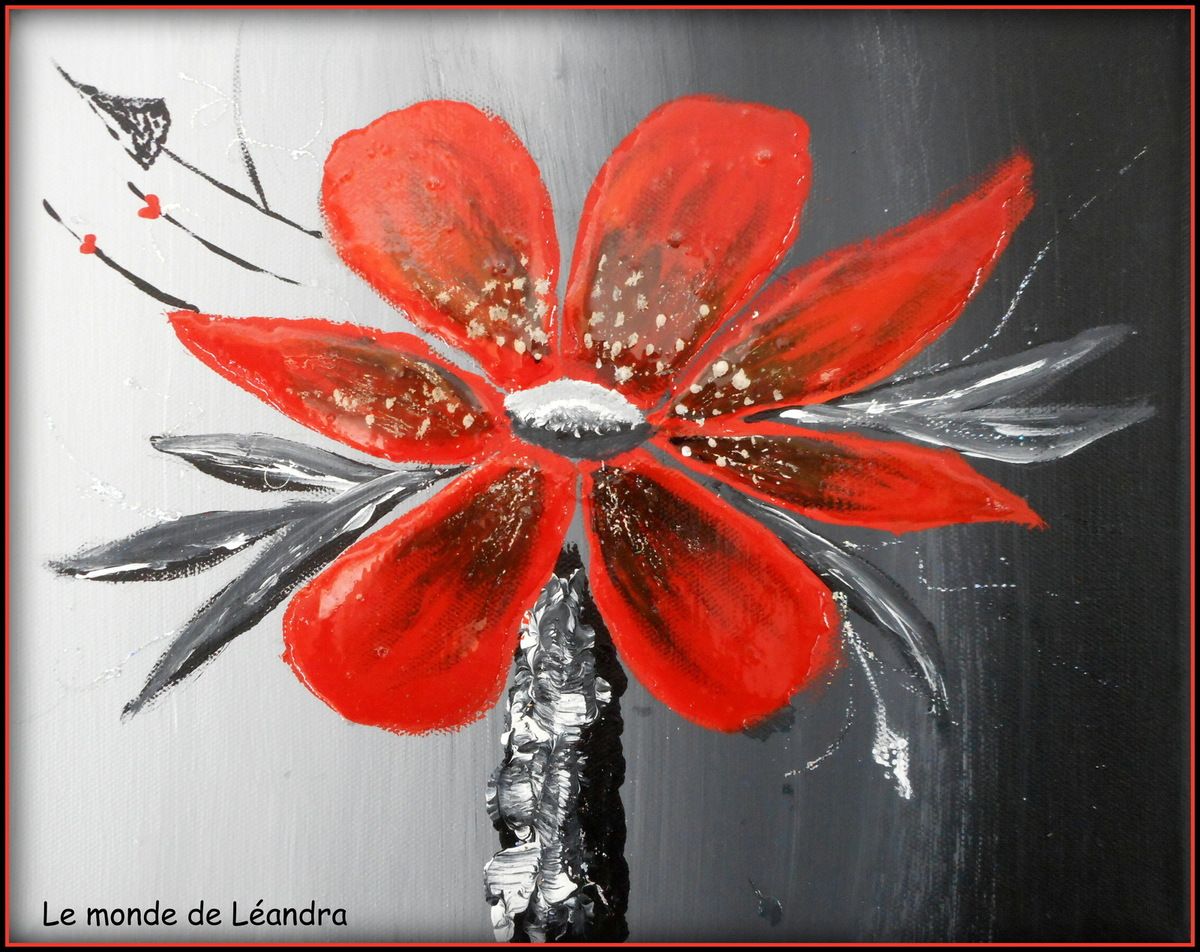 Tableau en rouge et gris léandra scrap'uleusement