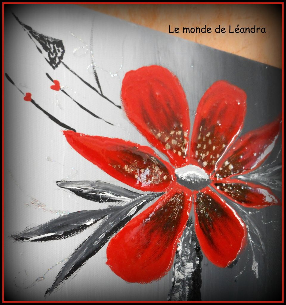 Tableau en rouge et gris léandra scrap'uleusement