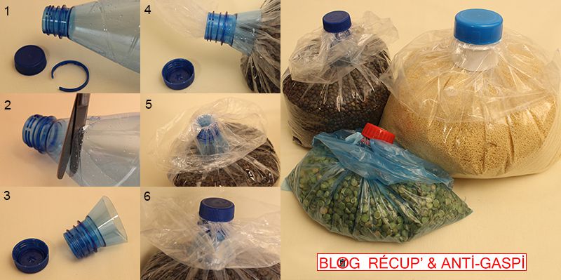 Recycler une bouteille en fermeture étanche de sac - Tout Récup