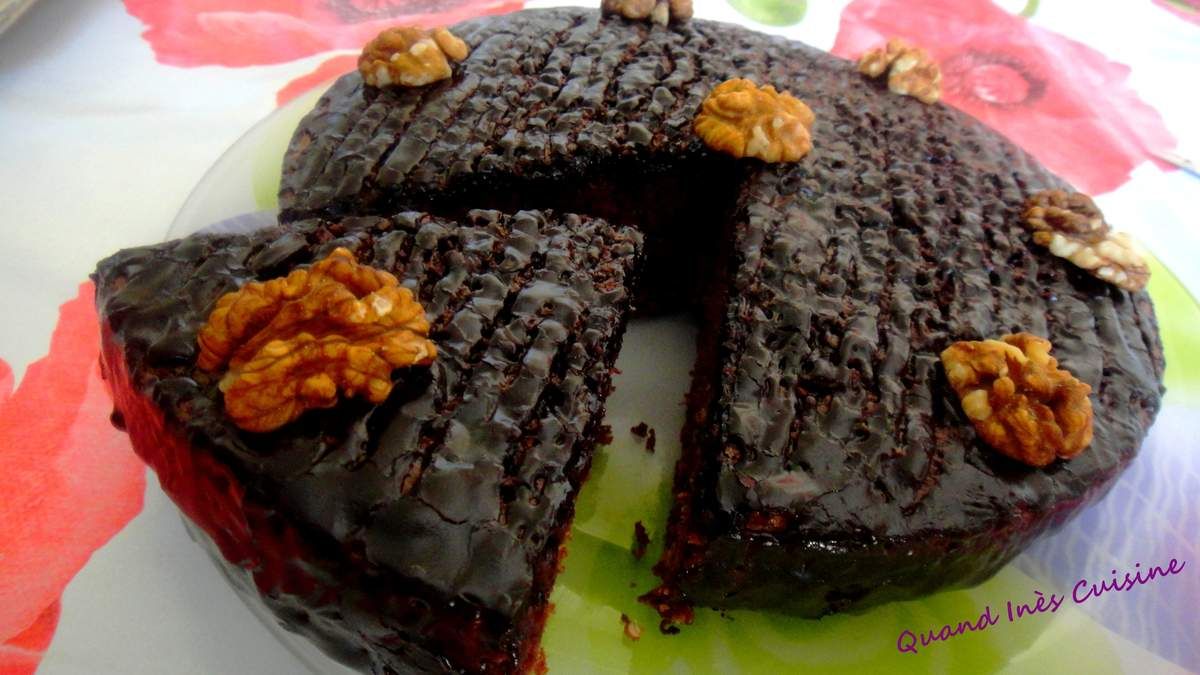 Gâteau au chocolat et aux noix Quand Inès Cuisine