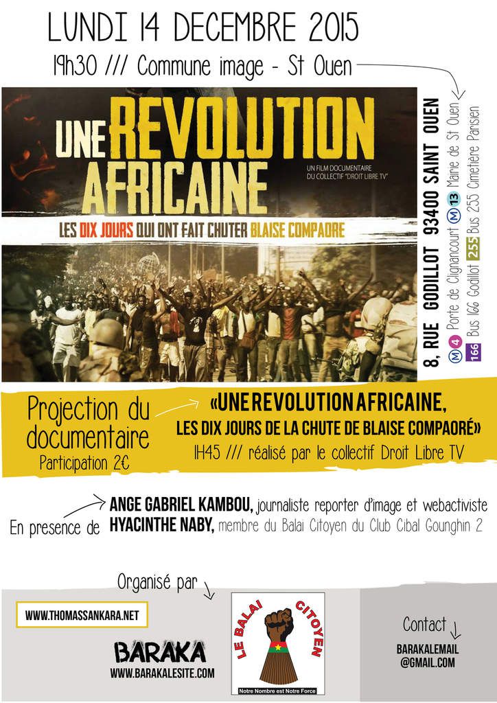 Projection &quot;Une révolution Africaine&quot;