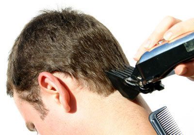 using clippers to shave head