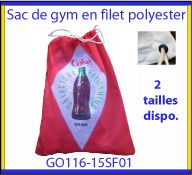 Sac de gym en filet polyester avec un marquage quadri digitale