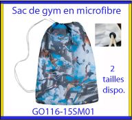 Sac de gym en microfibre avec un marquage quadri digitale