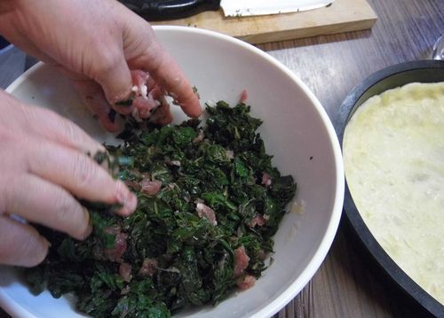 La préparation de la garniture