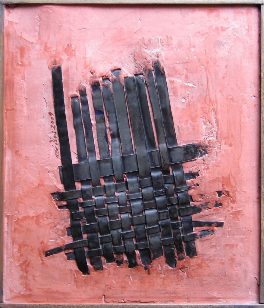 Ancrage, 2009. 50 x 50 cm. Fer, colle, pigments.