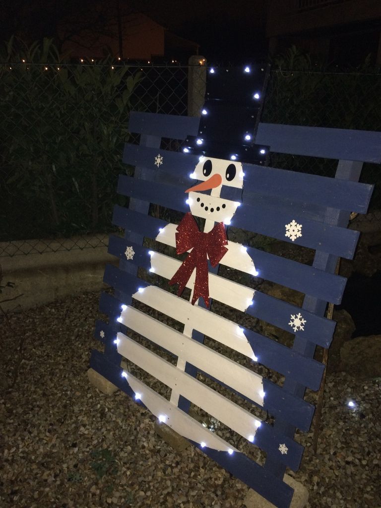 2017 Décoration de Noël - Bonhomme de Neige en Palette - LadyChouux
