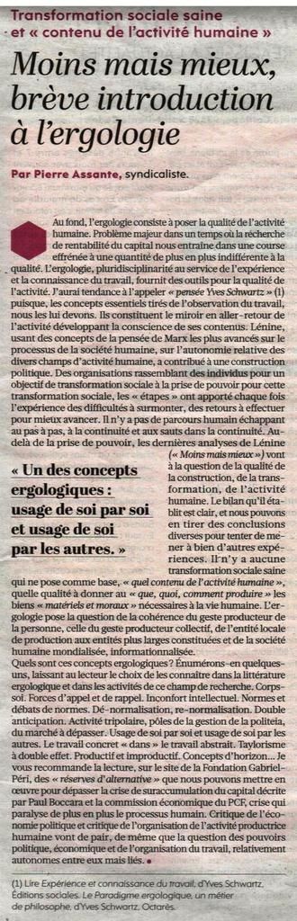 Dans le quotidien L'HUMANITE, 5, 6 et 7 février 2016 (2)