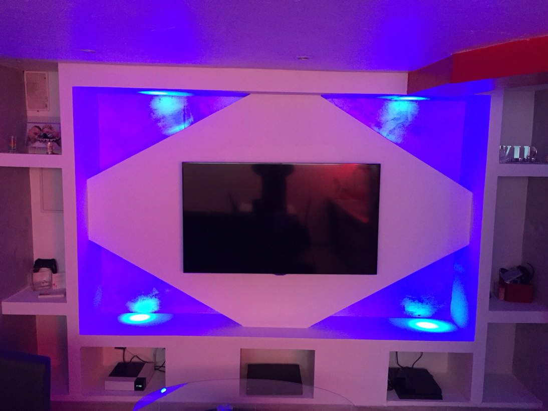 Meuble Tv placo design led - Deco mezben