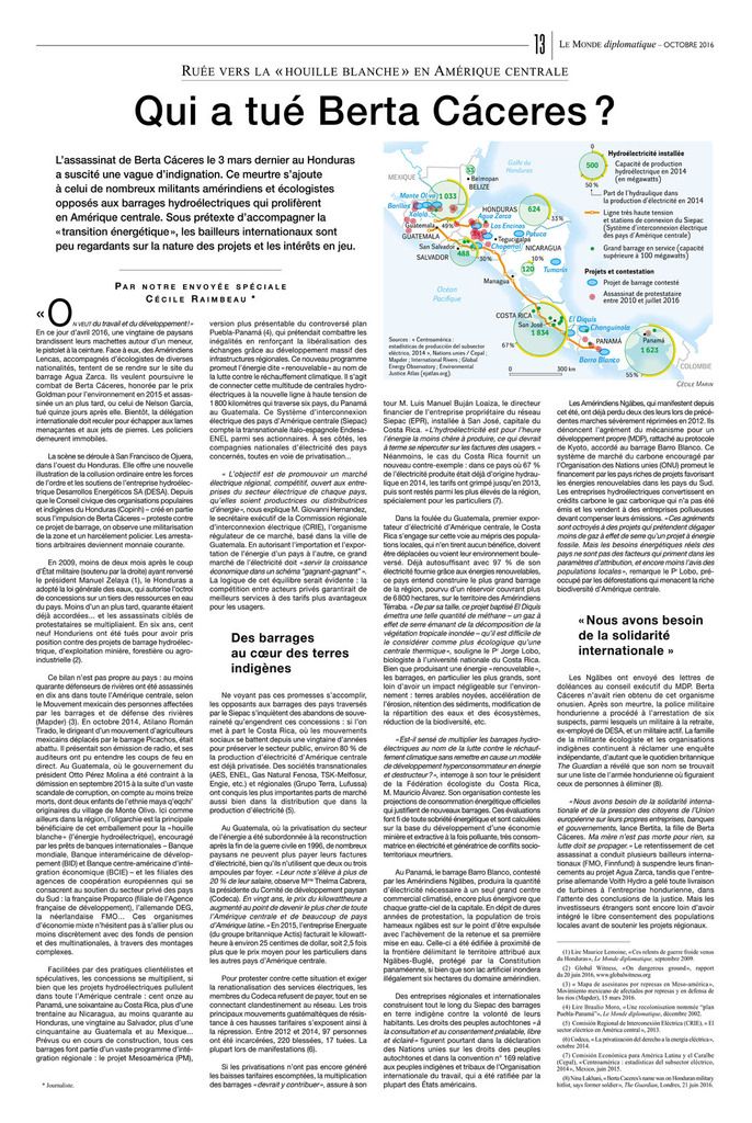Dans le Diplo, notre enquête : "Ruée vers la houille blanche"