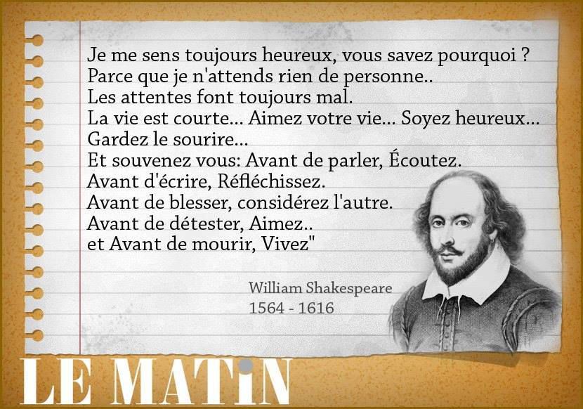 William Shakespeare - 14 Citations - La vache rose