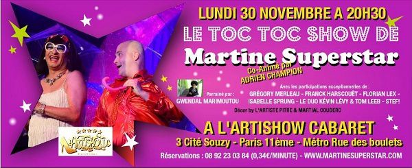 Le Toc Toc Show de Martine Superstar du 30 Novembre, nous y étions !