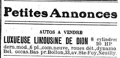 in Le Gaulois du 8 juillet 1920.