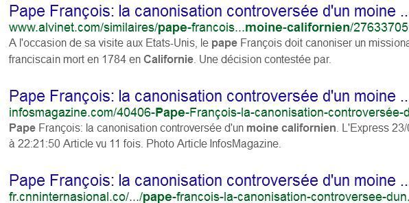Canonisation douteuse, le retour