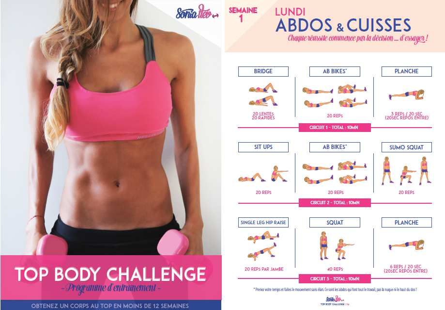 Top Body Challenge (TBC) semaine 1 - My Healthy Life