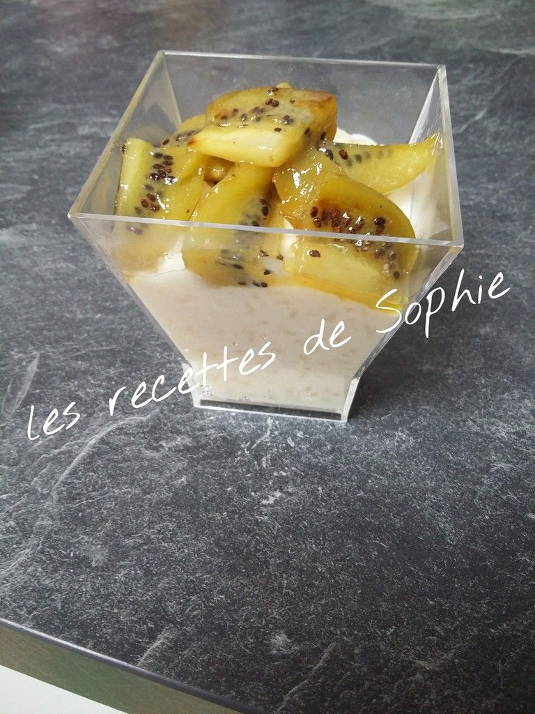 Riz au lait et compote de kiwis