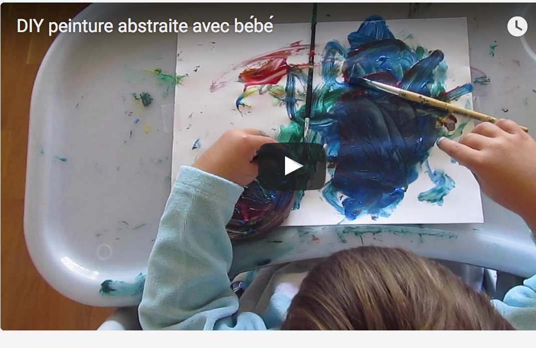 Activité bébé - peinture au doigt et au pinceau - Le pot de crayon