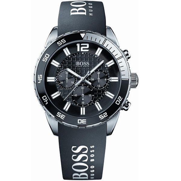 Hugo Boss 1512868 Montre Homme Quartz Bracelet Silicone Noir au