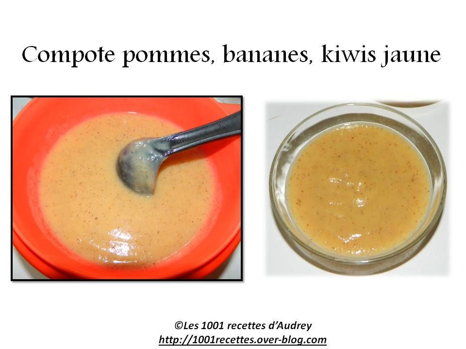 Compote pommes bananes kiwis jaune