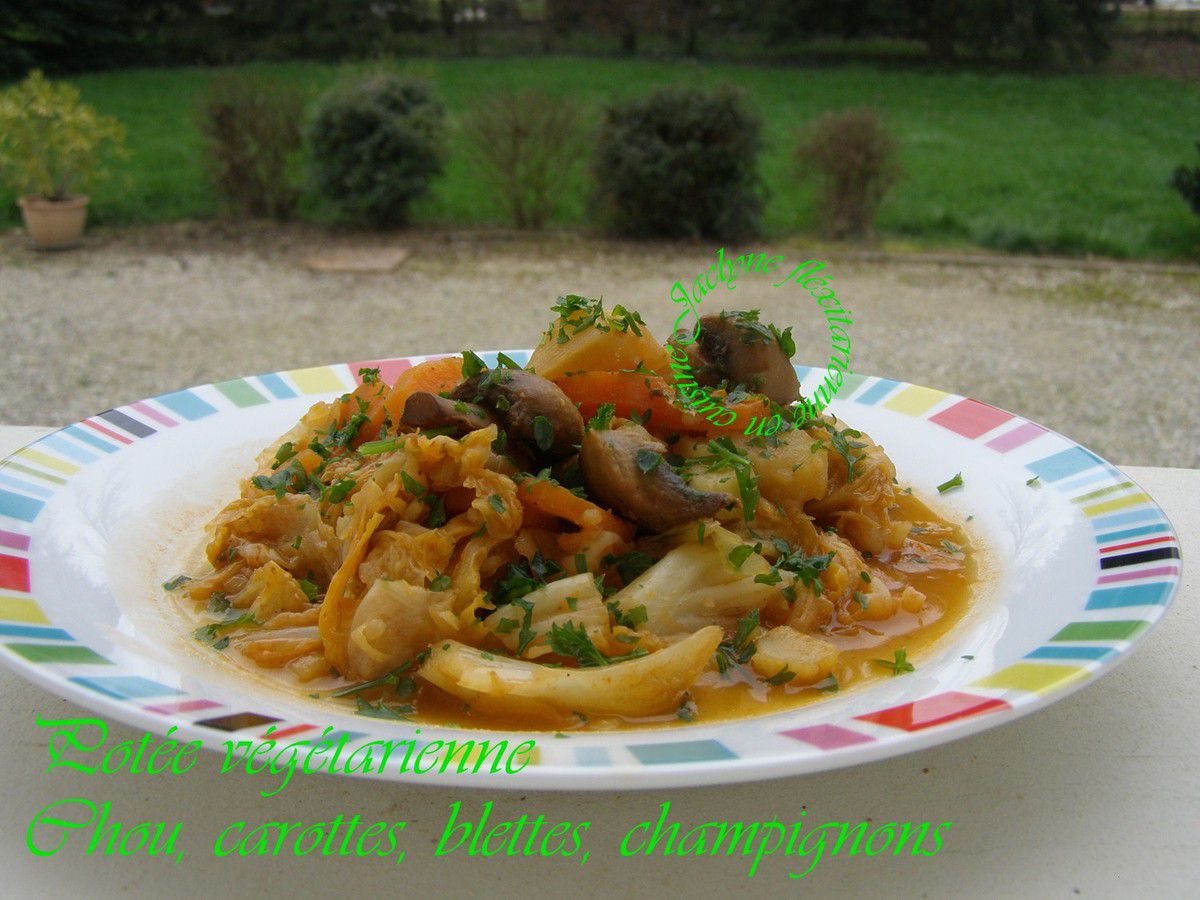 Potée végétarienne Chou, carottes, blettes, champignons Cuisson au Cookéo -  Cuisine et gourmandise Jaclyne