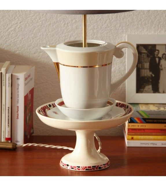AncienneDe Poser À Lampe Table Vintage Porcelaine En TJF3lc1K