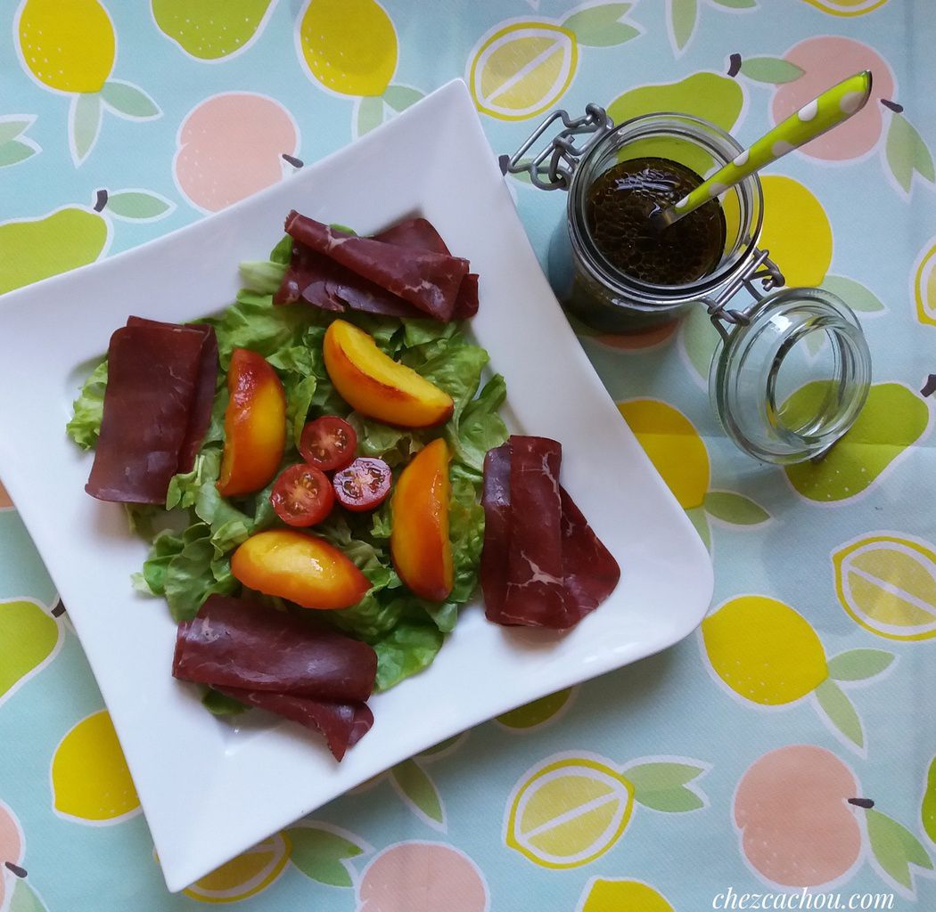 Salade de boeuf séché aux nectarines - ChezCachou
