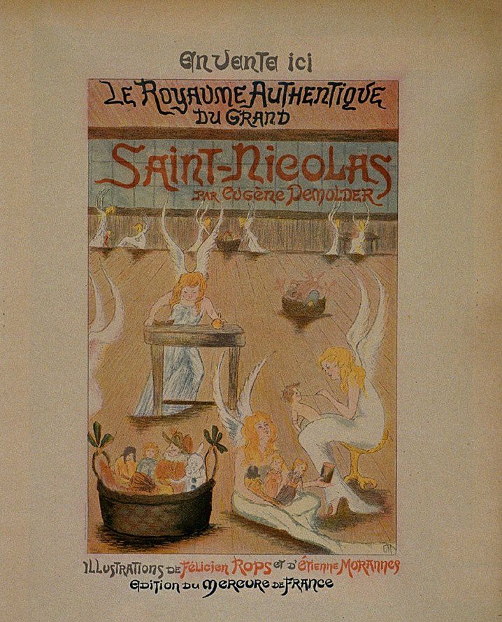 Affiche de librairie pour "Le Royaume authentique du grand saint Nicolas" par Étienne Morannes (Claire Demolder-Rops)