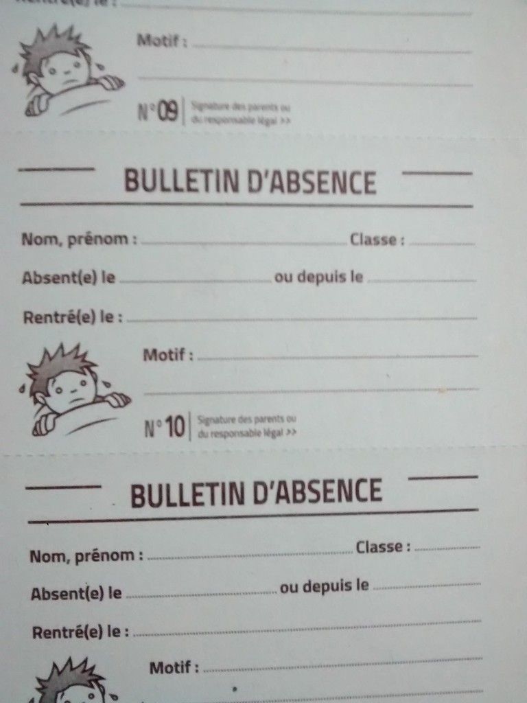 Absences et retards Apprendre le français avec et pour vos enfants.