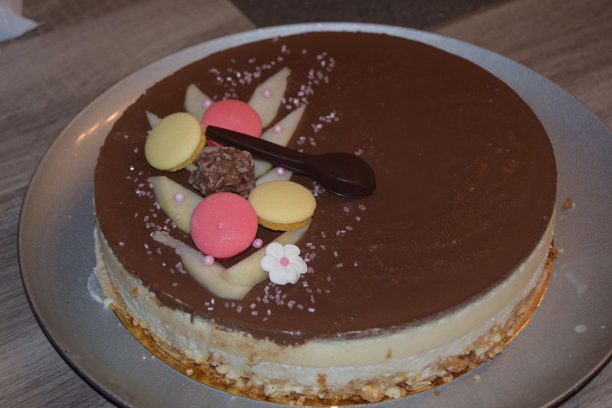 Bavarois poire/vanille et son miroir chocolat - Plaisir de cuisiner  thermomix et cookéo