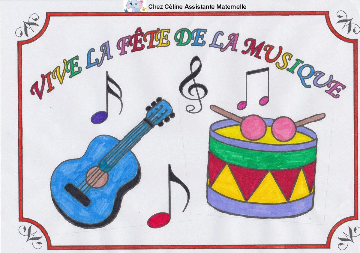 Coloriage Fªte de la Musique Chez Céline Assistante Maternelle Coloriage Fªte de la Musique