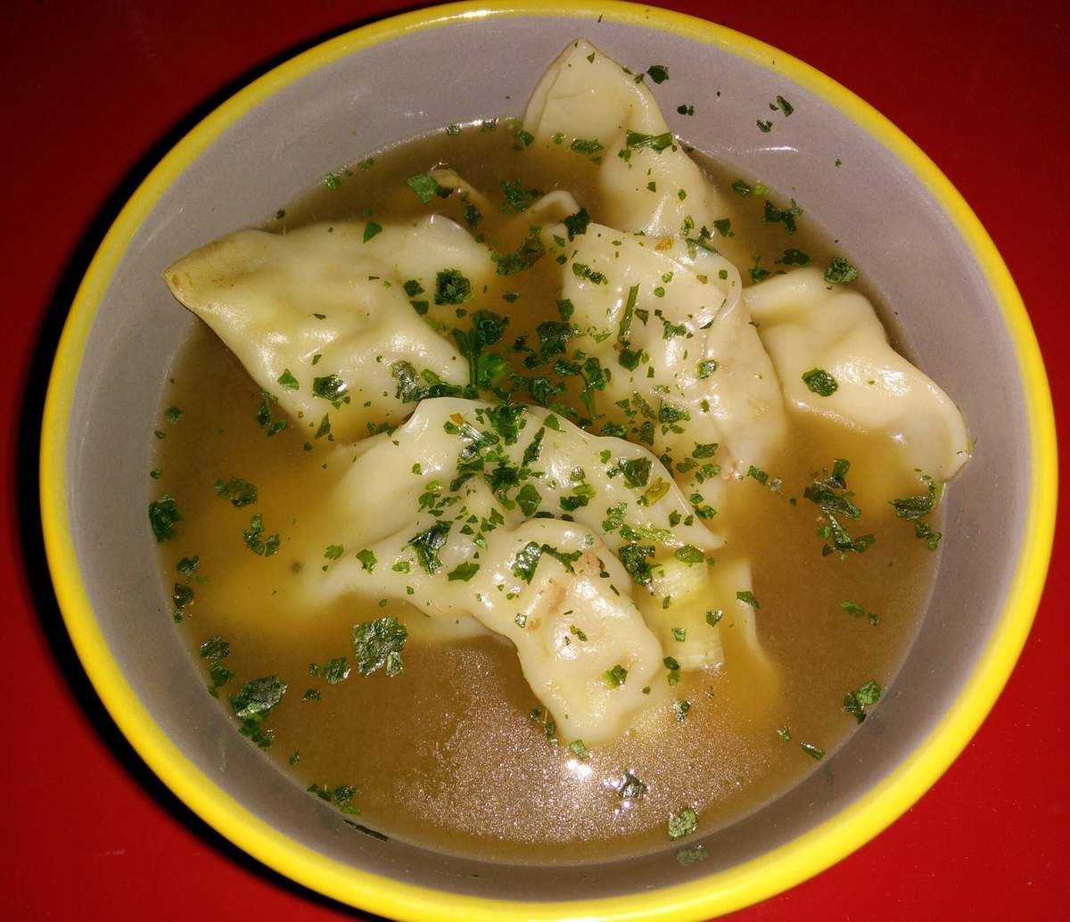 Bouillon au raviolis "façon asiatique" Les essais de Sandra