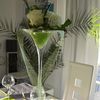 Déco de table Vert Anis et Gris Argent.