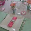 Déco de tale rose pâle et vert d'eau