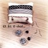 Bracelet et boucles noir et blanc: