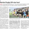 Premier article dans la presse locale en ce début de saison, merci Ouest France !