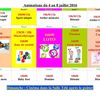 Animations du 04 au 08 juillet