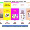 Animation du 29 août au 02 septembre