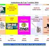 Animations du 03 au 07 octobre