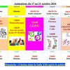 Animations du 17 au 21 octobre