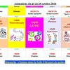 Animations du 24 au 28 octobre