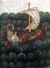 Saint Nicolas apaisant la tempête et sauvant les marins – Icône russe du XIIe siècle – Novgorod