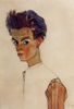 Egon Schiele, "Femme aux cheveux noirs avec la jupe retroussée"
