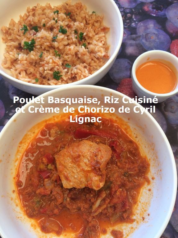 Poulet Basquaise Riz Cuisine Et Creme De Chorizo De Cyril Lignac