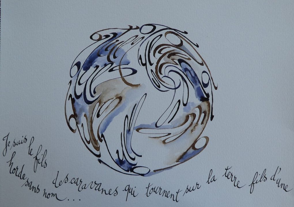J'ai dirigé mes recherches autour des mots bien sûr (blues, tango, flamenco et fado) mais en m'aidant du beau poème d'André Velter ! Ainsi pour "blues", voici deux aspects de mes recherches avec en tête ces mots de Velter: "Je suis le fils des caravanes qui tournent sur la terre, fils d'une horde sans nom qui n'a mémoire que de la soif..."