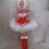 tuto gratuit barbie : bottes Noël laine et cuir et bonnet mère Noël - Chez Laramicelle