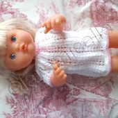 tuto gratuit poupée nénuco : robe ajourée/ brassière layette