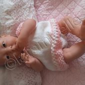 tuto gratuit bébé Bérenguer: robe ajourée à empiècement rond et faux raglan - Chez Laramicelle