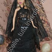 tuto gratuit barbie: robe noire à la mantille
