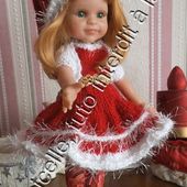 tuto gratuit poupée : robe fille du Père Noël - Chez Laramicelle