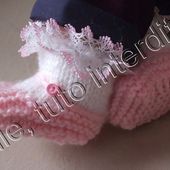 tuto gratuit layette : chaussons taille 1 mois - Chez Laramicelle
